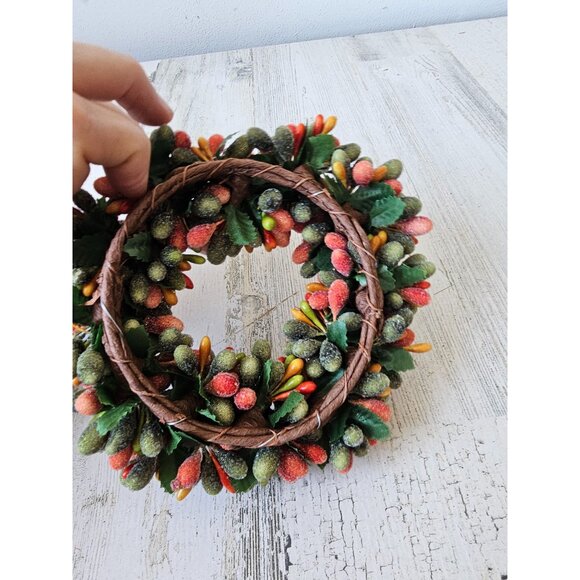 Pier 1? Beaded mini wreath fall Thanksgiving spring tea light decoration - Picture 6 of 7